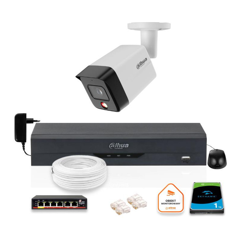 ZESTAW Kamera IP Dahua 8mpx PC-HFW1839TC-A-IL-0280B-S6 + DYSK 1TB ZESTAW Kamera IP Dahua 8mpx PC-HFW1839TC-A-IL-0280B-S6 + DYSK 1TB