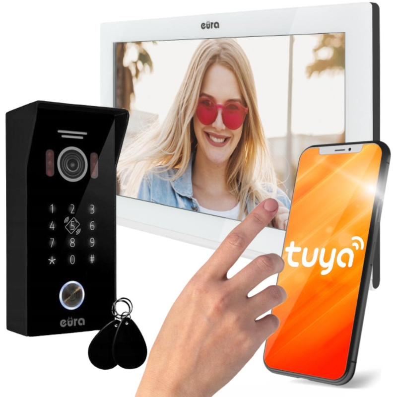 WIDEODOMOFON EURA VDP-99C5 biały, WiFi, RFID, TUYA WIDEODOMOFON EURA VDP-99C5 biały, WiFi, RFID, TUYA
