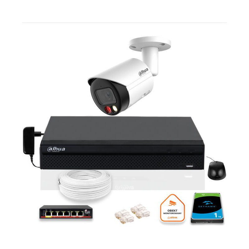 Zestaw monitoringu IP DAHUA kamera IPC-HFW2849S-S-IL-0280B 8MPX Zestaw monitoringu IP DAHUA kamera IPC-HFW2849S-S-IL-0280B 8MPX