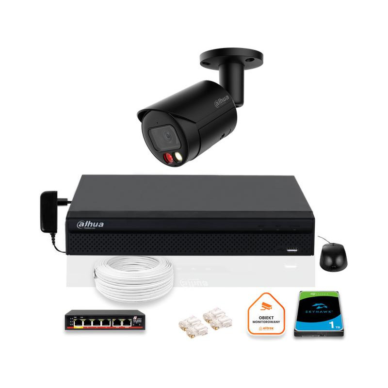 Zestaw monitoringu IP DAHUA kamera IPC-HFW2849S-S-IL-0280B-BLACK 8MPX Zestaw monitoringu IP DAHUA kamera IPC-HFW2849S-S-IL-0280B-BLACK 8MPX