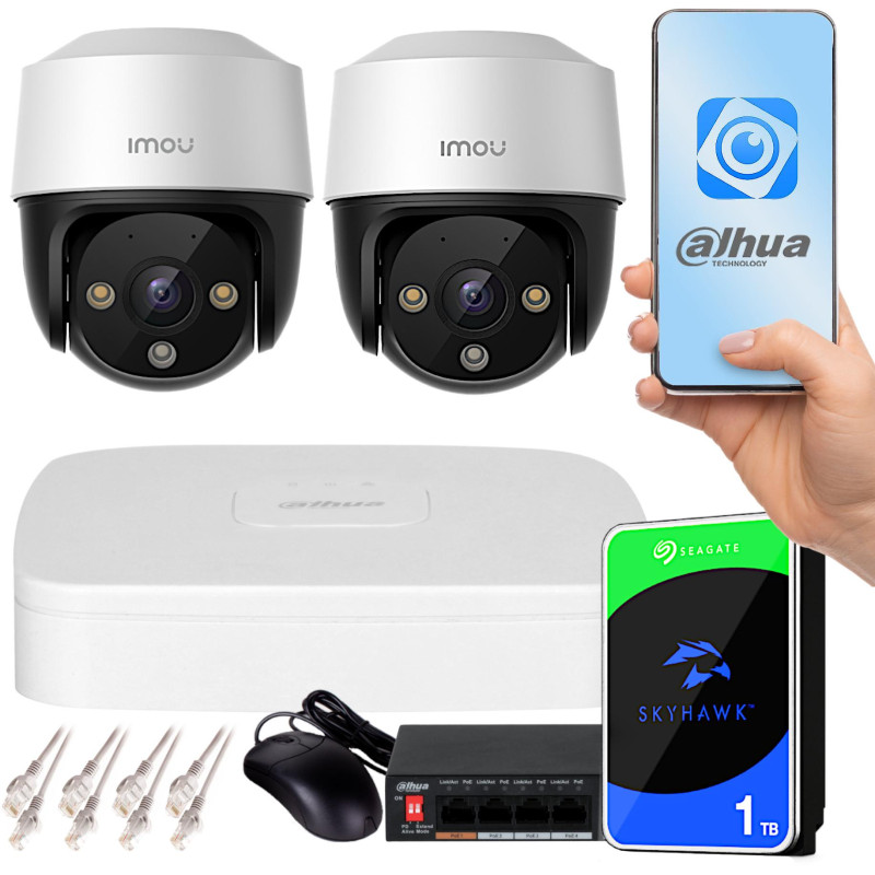 Zestaw monitoringu Imou 2 kamery obrotowe 4MPx PoE Zestaw monitoringu Imou 2 kamery obrotowe 4MPx PoE