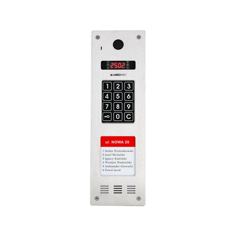 Laskomex CP-2533NR-040 Wąski panel audio pionowy, ze stali nierdzewnej, z czytnikiem RFID i DŁUŻSZĄ listą lokatorów (kompatybiln Laskomex CP-2533NR-040 Wąski panel audio pionowy, ze stali nierdzewnej, z czytnikiem RFID i DŁUŻSZĄ listą lokatorów (kompatybiln