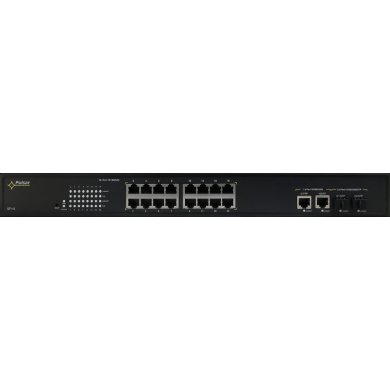 SWITCH POE PULSAR SF116 16-PORTÓW (16xPoE + 2xUPLINK/2xSFP UPLINK) SWITCH POE PULSAR SF116 16-PORTÓW (16xPoE + 2xUPLINK/2xSFP UPLINK)