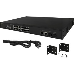 SWITCH POE PULSAR SF116 16-PORTÓW (16xPoE + 2xUPLINK/2xSFP UPLINK)