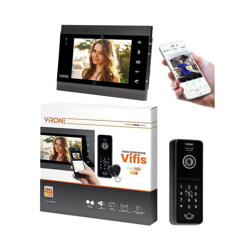 WIDEODOMOFON WI-FI VIRONE VDP-61FHDZD/B TUYA WIDEODOMOFON WI-FI VIRONE VDP-61FHDZD/B TUYA