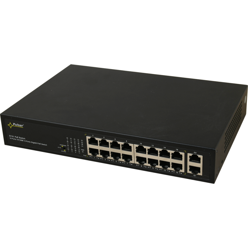 Switch PULSAR 16-portowy S116 do 16 kamer IP Switch PULSAR 16-portowy S116 do 16 kamer IP