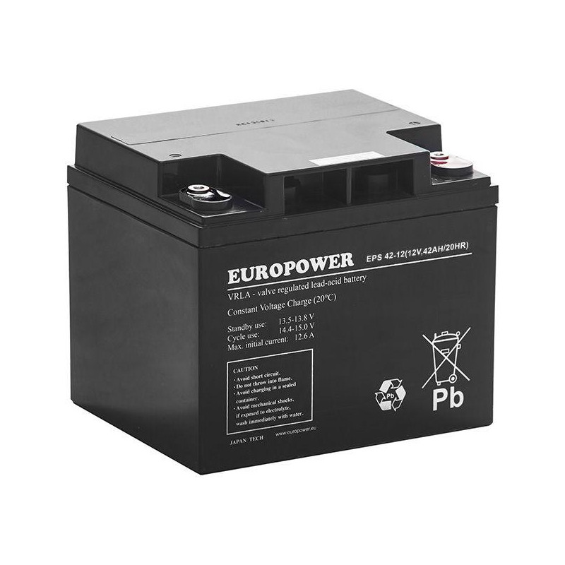 Akumulator AGM EUROPOWER serii EPS 12V 42Ah (Żywotność 8-12 lat) Akumulator AGM EUROPOWER serii EPS 12V 42Ah (Żywotność 8-12 lat)
