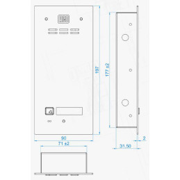 ACO FAM-P-1NPACC panel pod tynk 1-lokator czyt. brel.