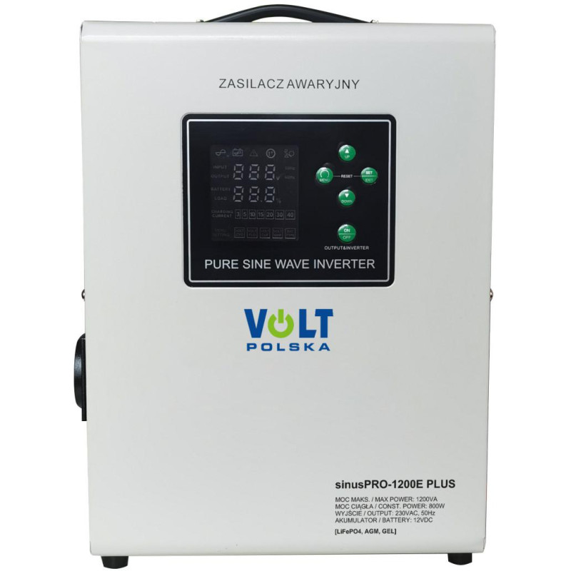 Przetwornica VOLT POLSKA SINUSPRO 1200E PLUS 12V 800/1200W LiFePO4, MENU Przetwornica VOLT POLSKA SINUSPRO 1200E PLUS 12V 800/1200W LiFePO4, MENU