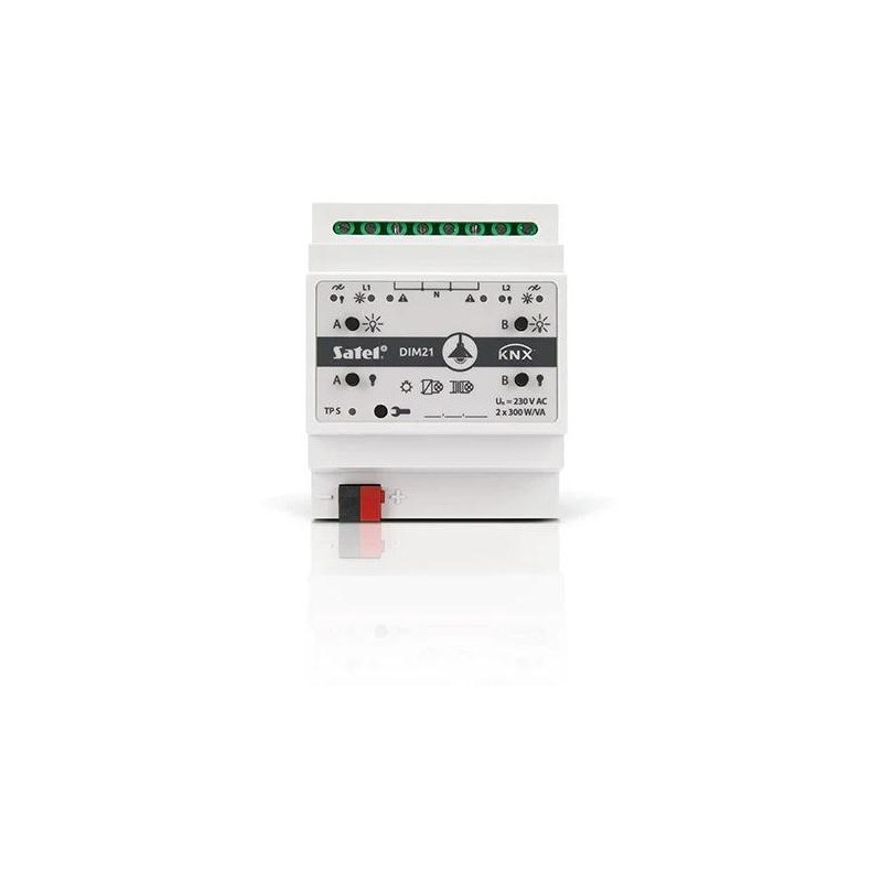SATEL KNX 2-kanałowy aktor ściemniający KNX-DIM21 SATEL KNX 2-kanałowy aktor ściemniający KNX-DIM21