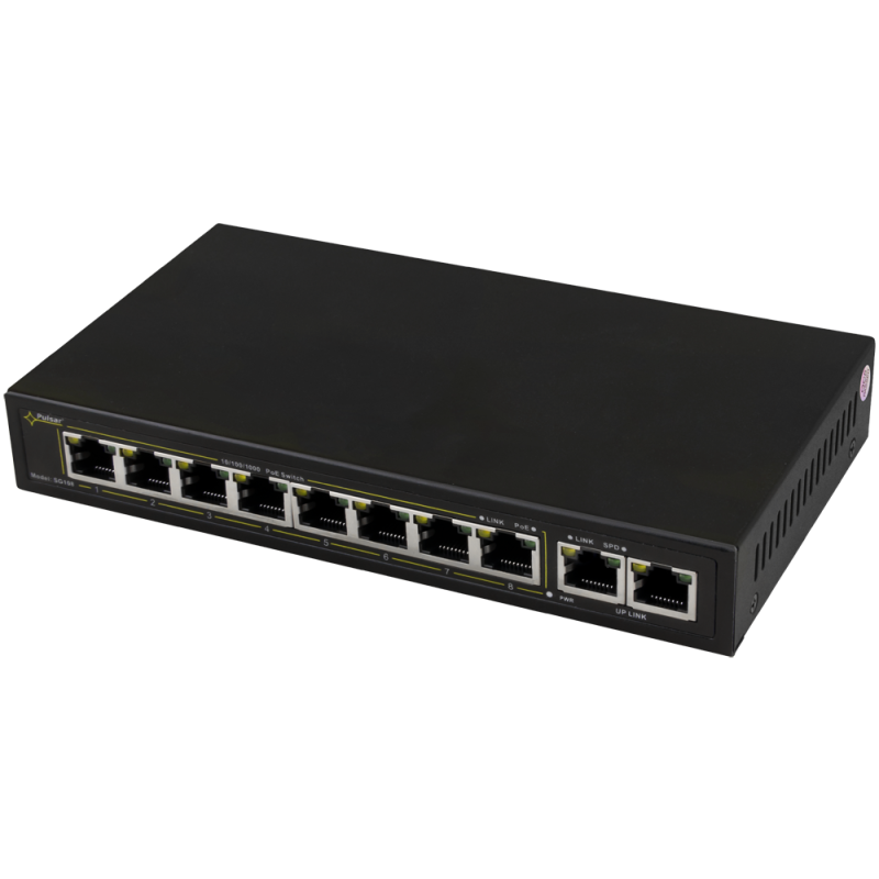 SWITCH POE PULSAR SG108 10-PORTÓW (8xPoE + 2xUPLINK) SWITCH POE PULSAR SG108 10-PORTÓW (8xPoE + 2xUPLINK)