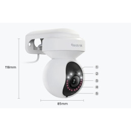 Kamera IP Reolink E Series E540 PTZ 5MP Wi-Fi LED biała