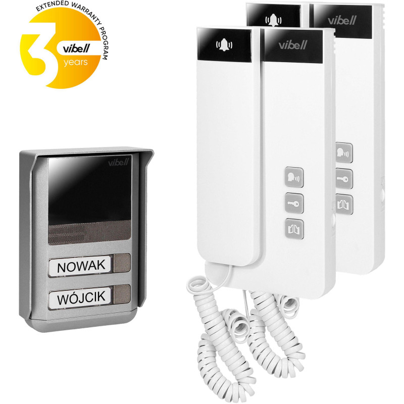 Domofon dwurodzinny 2-żyłowy Vibell (Orno) OR-DOM-SL-924 Domofon dwurodzinny 2-żyłowy Vibell (Orno) OR-DOM-SL-924