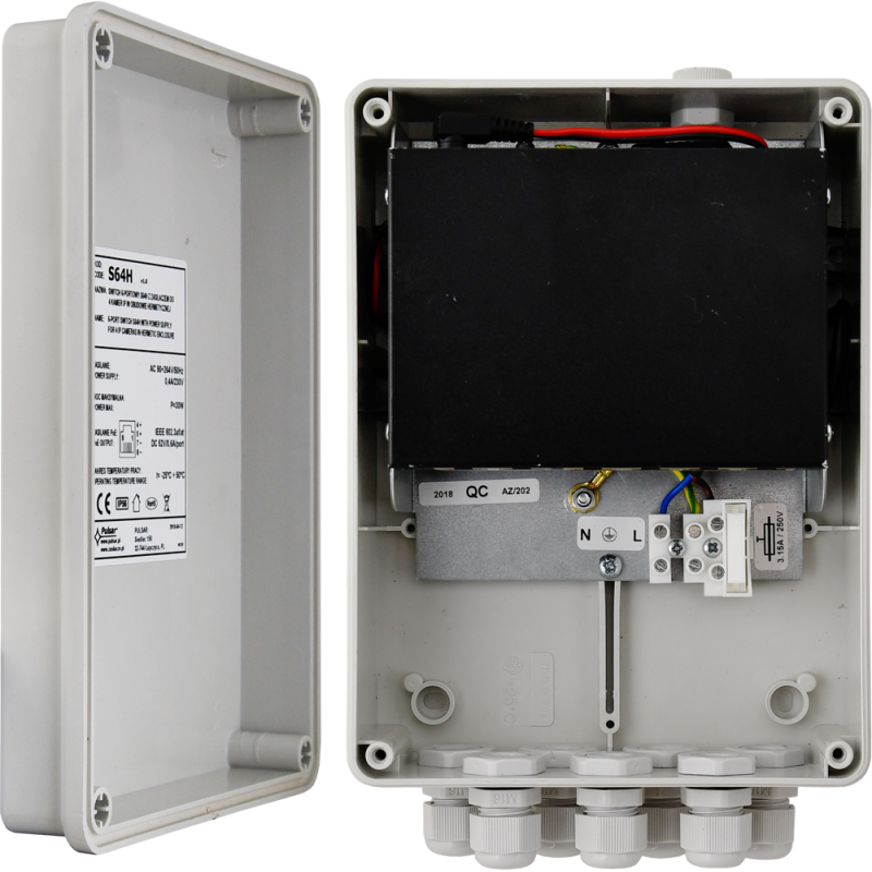 Switch 6-portowy S64H z zasilaczem do 4 kamer IP w obudowie hermetycznej Switch 6-portowy S64H z zasilaczem do 4 kamer IP w obudowie hermetycznej