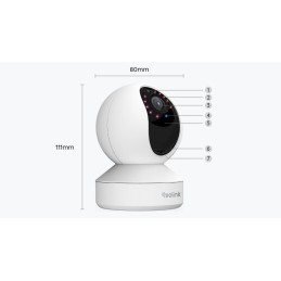 Kamera IP Reolink E340 wewnętrzna obrotowa 5MPx WiFi biała