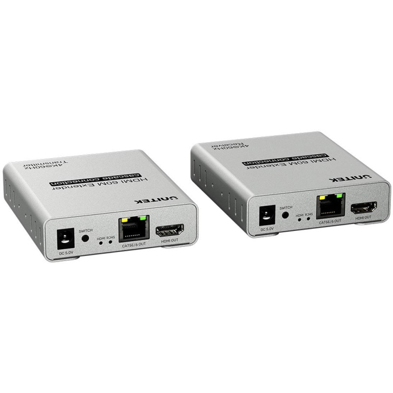 Unitek V1164A Ekstender HDMI 2.0 4K przez Ethernet do 60m Unitek V1164A Ekstender HDMI 2.0 4K przez Ethernet do 60m