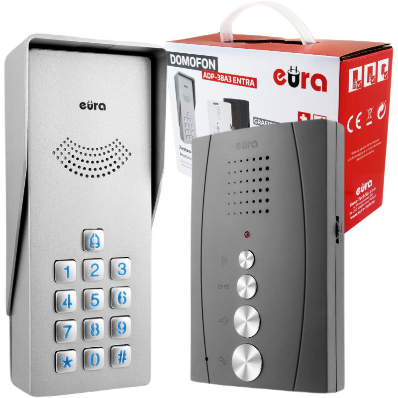 Domofon EURA ADP-38A3 ENTRA grafit Domofon EURA ADP-38A3 ENTRA grafit