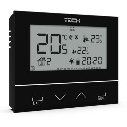 Przewodowy  dwustanowy regulator pokojowy czarny ST-292v3 Tech sterowniki