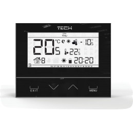Przewodowy  dwustanowy regulator pokojowy czarny ST-292v3 Tech sterowniki