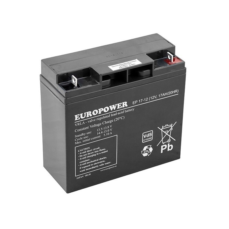 Akumulator AGM EUROPOWER serii EP 12V 17Ah (Żywotność 6-9 lat) Akumulator AGM EUROPOWER serii EP 12V 17Ah (Żywotność 6-9 lat)