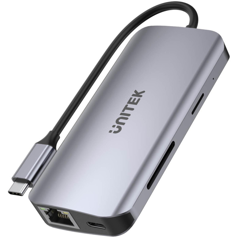 Unitek D1122A01 Aktywny hub USB-C 5Gbps, 2x HDMI 4K, czytnik kart, RJ-45, PD 100W Unitek D1122A01 Aktywny hub USB-C 5Gbps, 2x HDMI 4K, czytnik kart, RJ-45, PD 100W