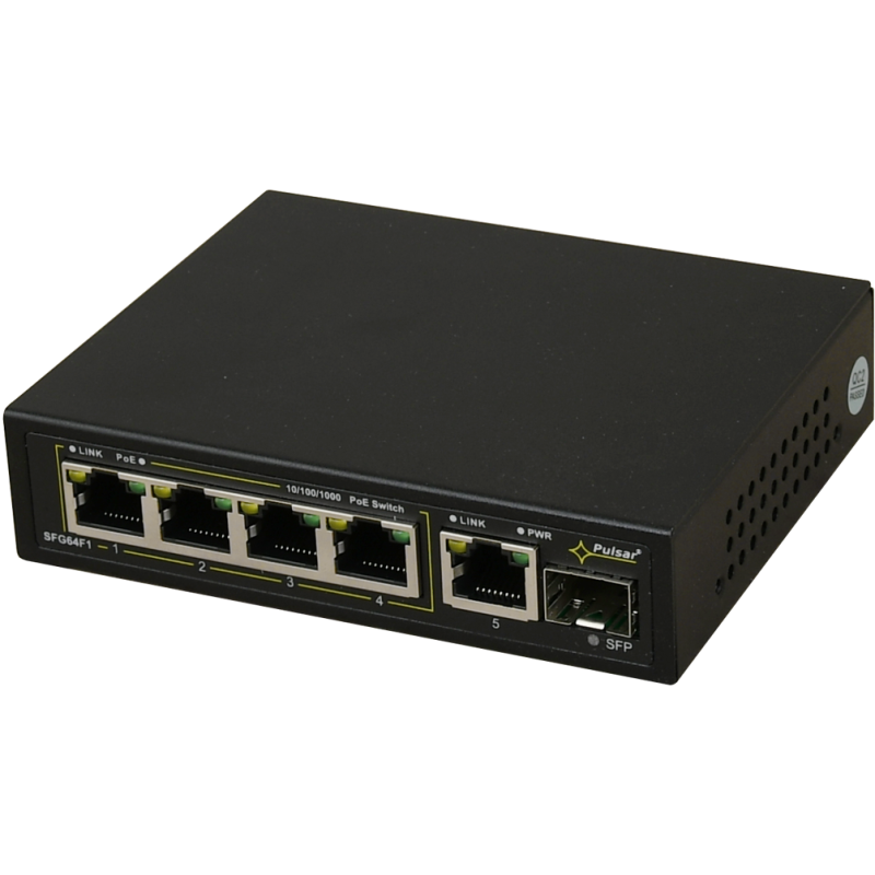 Switch 6-portowy PULSAR SFG64F1 do 4 kamer IP Switch 6-portowy PULSAR SFG64F1 do 4 kamer IP
