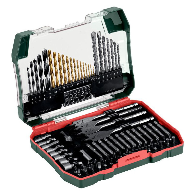 Metabo zestaw osprzętu 86 elementów, wiertła, bity Metabo zestaw osprzętu 86 elementów, wiertła, bity