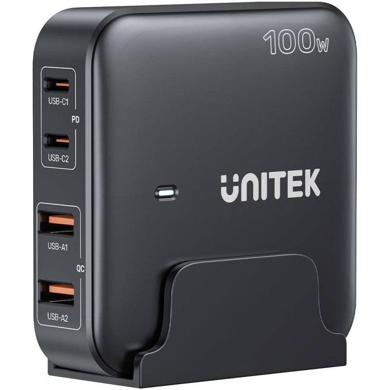 Unitek Ładowarka biurkowa GaN 100W 2xUSB-A 2xUSB-C Unitek Ładowarka biurkowa GaN 100W 2xUSB-A 2xUSB-C
