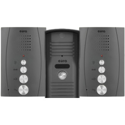 DOMOFON ''EURA'' ADP-51A3 ''DIFESA'' - 1-rodzinny, 2 unifony, interkom, grafit