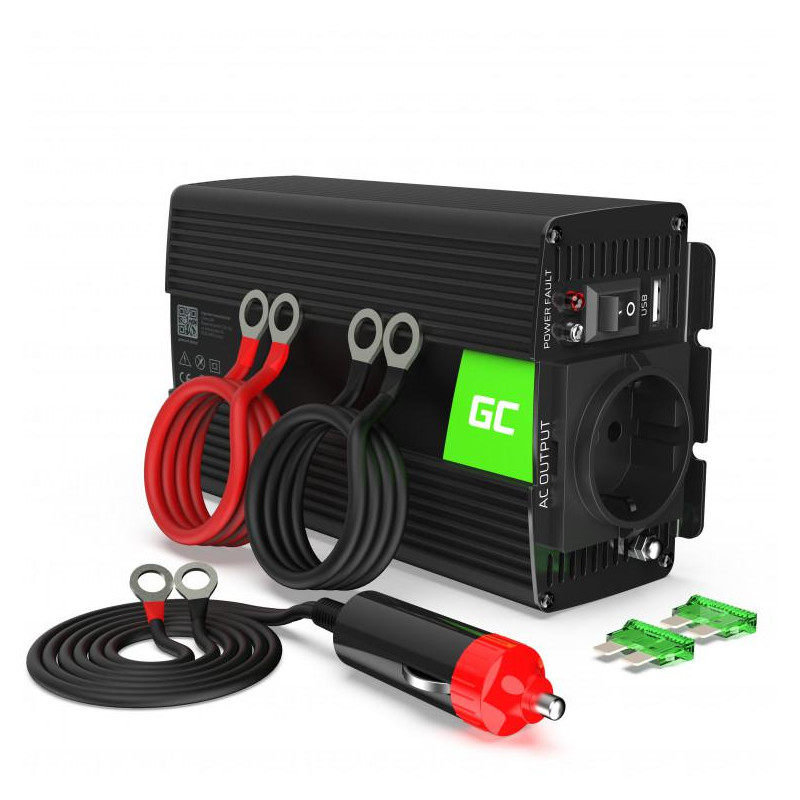 PRZETWORNICA NAPIĘCIA INWERTER Green Cell 12V / 230V 300W/600W CZYSTA SINUSOIDA INV05DE PRZETWORNICA NAPIĘCIA INWERTER Green Cell 12V / 230V 300W/600W CZYSTA SINUSOIDA INV05DE