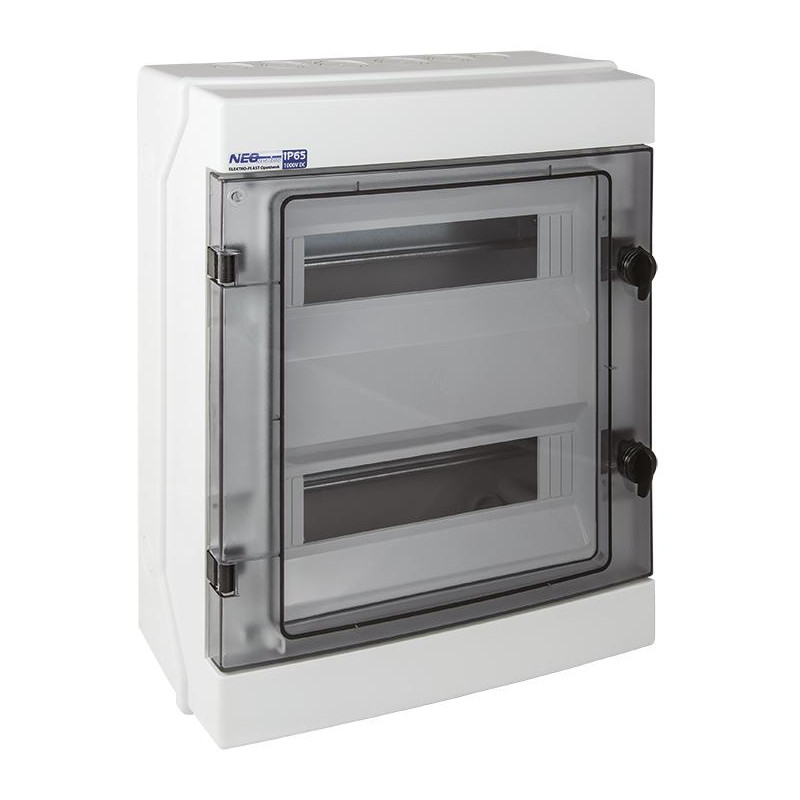 Rozdzielnica hermetyczna modułowa (500V AC, 1000V DC) 2x12 natynkowa (N+PE) IP65 RH-24 Rozdzielnica hermetyczna modułowa (500V AC, 1000V DC) 2x12 natynkowa (N+PE) IP65 RH-24