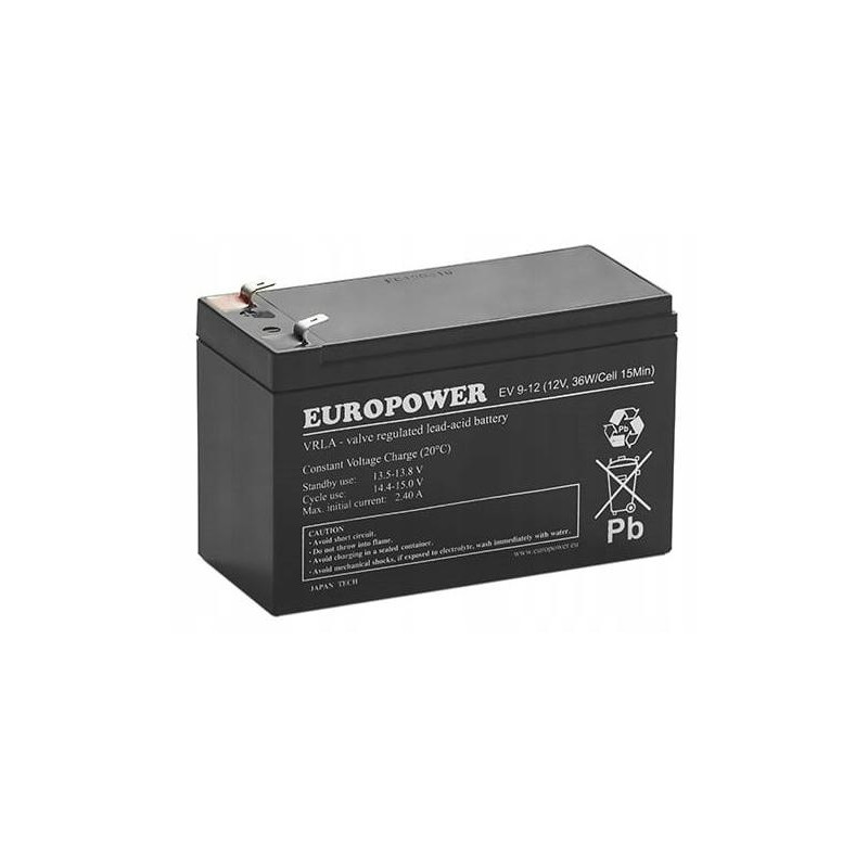Akumulator AGM EUROPOWER serii EV 12V 8Ah/C10 (Żywotność 6-9 lat) T1 Akumulator AGM EUROPOWER serii EV 12V 8Ah/C10 (Żywotność 6-9 lat) T1