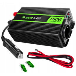 PRZETWORNICA NAPIĘCIA INWERTER Green Cell 12V / 230V 500W/1000W MODYFIKOWANA SINUSOIDA INV03DE