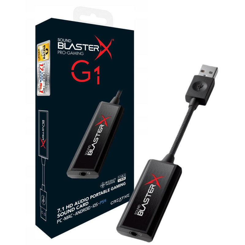 Karta dźwiękowa Creative Sound BlasterX G1 zewnętrzna Karta dźwiękowa Creative Sound BlasterX G1 zewnętrzna