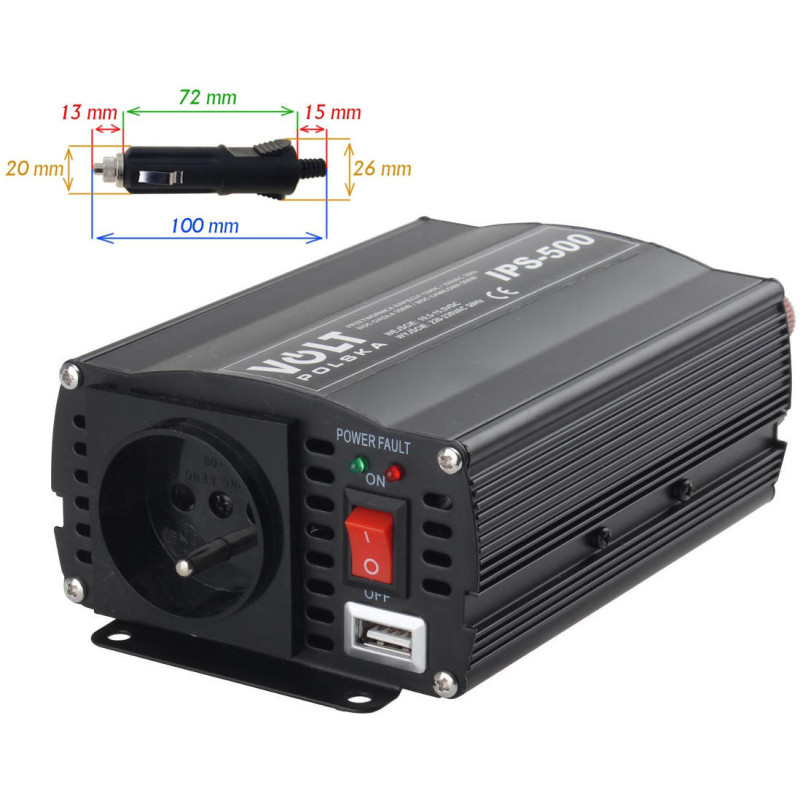 PRZETWORNICA VOLT POLSKA IPS-500 12V / 230V 350/500 W PRZETWORNICA VOLT POLSKA IPS-500 12V / 230V 350/500 W