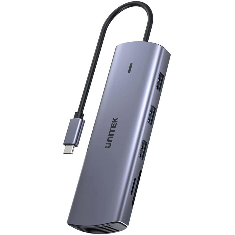 Unitek Hub 9w1 USB C Gigabit Ethernet HDMI VGA 3x USB A czytnik kart PD 100W Unitek Hub 9w1 USB C Gigabit Ethernet HDMI VGA 3x USB A czytnik kart PD 100W