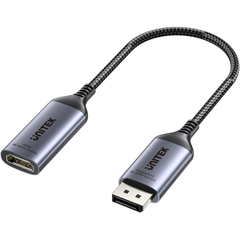 Adapter Unitek DisplayPort 1.4 na HDMI 2.1, 8K60Hz Adapter Unitek DisplayPort 1.4 na HDMI 2.1, 8K60Hz