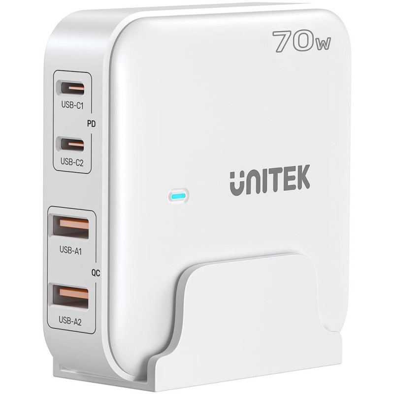 Unitek P1228AWH01-EU Ładowarka biurkowa GaN 70W 2xUSB-A 2xUSB-C Unitek P1228AWH01-EU Ładowarka biurkowa GaN 70W 2xUSB-A 2xUSB-C