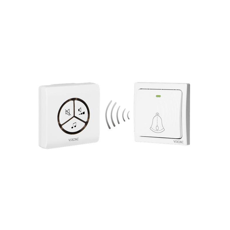 Dzwonek bezprzewodowy VIRONE DB-3 bezbateryjny przycisk,learning system,80m Dzwonek bezprzewodowy VIRONE DB-3 bezbateryjny przycisk,learning system,80m
