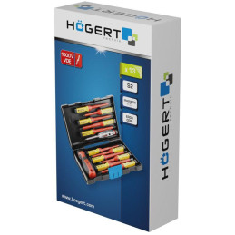 Hoegert HT1S997 Wkrętaki - zestaw 13 szt, izolowane 1000V