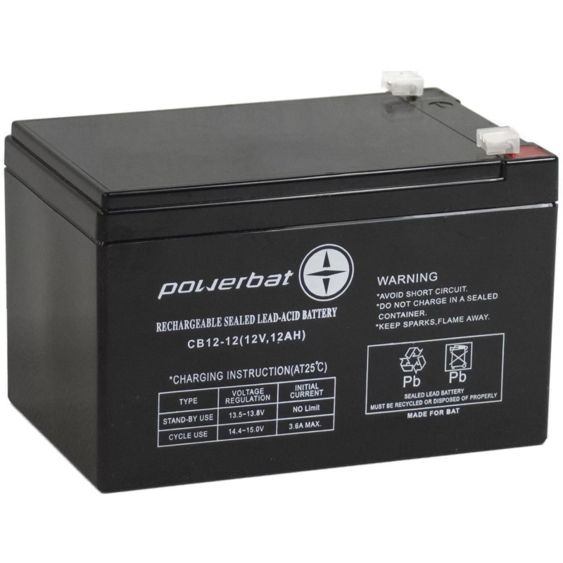 Akumulator AGM POWERBAT CB 12V 12Ah Akumulator AGM POWERBAT CB 12V 12Ah