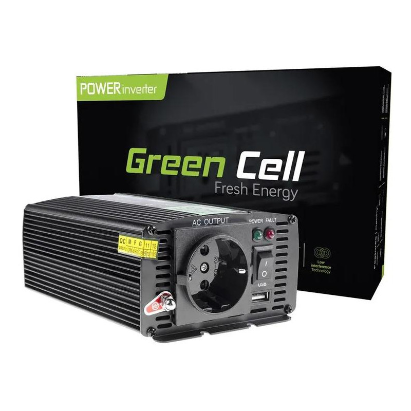 PRZETWORNICA NAPIĘCIA Green Cell 24V / 230V 300W/600W MODYFIKOWANA SINUSOIDA PRZETWORNICA NAPIĘCIA Green Cell 24V / 230V 300W/600W MODYFIKOWANA SINUSOIDA