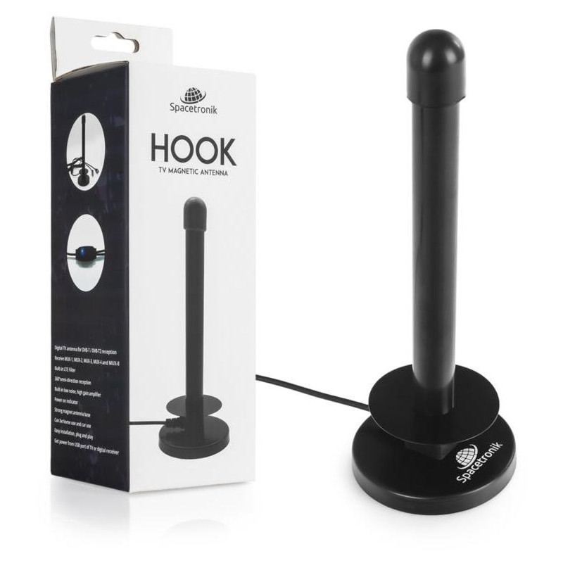 Antena magnetyczna DVB-T2 Spacetronik Hook TV USB 30dB Double Power Antena magnetyczna DVB-T2 Spacetronik Hook TV USB 30dB Double Power