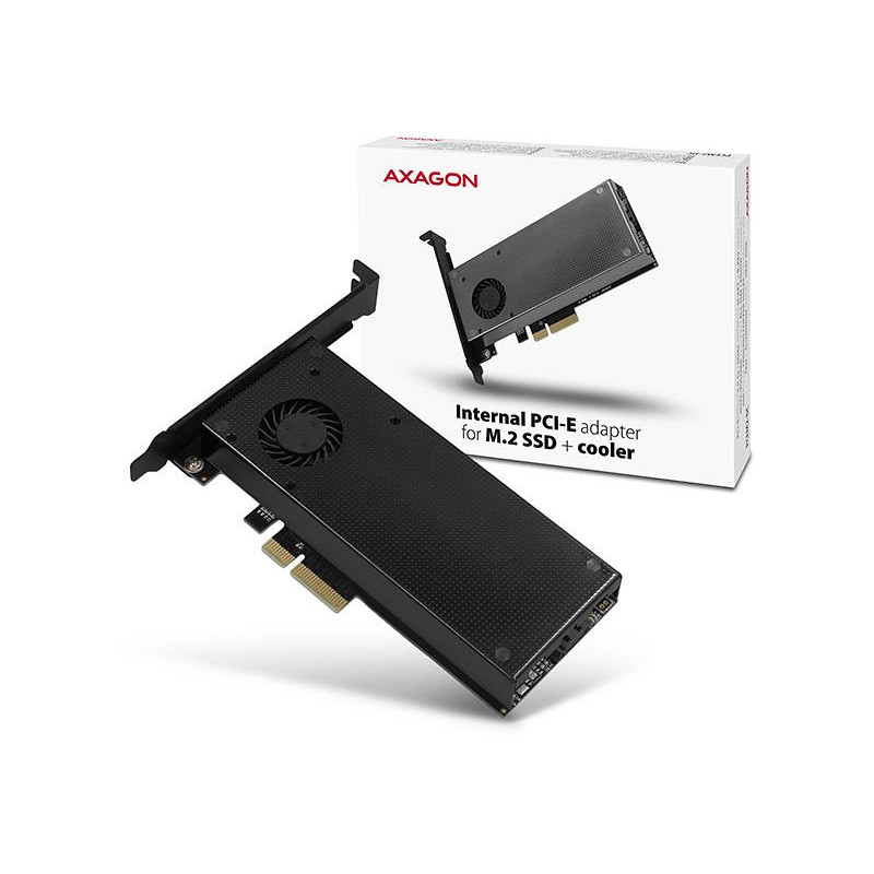 Adapter Axagon PCEM2-DC PCI-E x4 na M.2 NVMe z chłodzeniem Adapter Axagon PCEM2-DC PCI-E x4 na M.2 NVMe z chłodzeniem