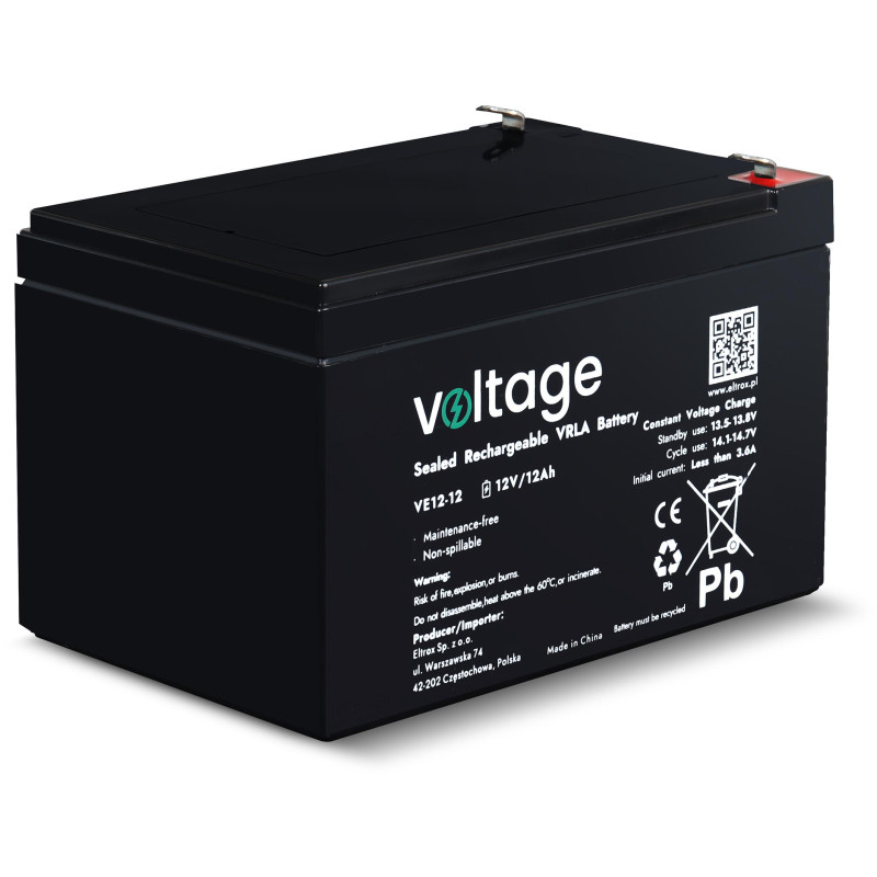 Akumulator AGM Voltage 12V 12Ah VE12-12 (Żywotność 6-9 lat) Akumulator AGM Voltage 12V 12Ah VE12-12 (Żywotność 6-9 lat)
