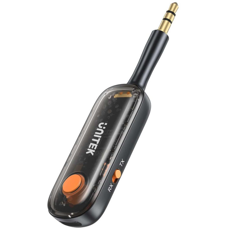 UNITEK 2w1 Adapter Bluetooth 5.3 nadajnik/odbiornik audio zasięg 10m czarny UNITEK 2w1 Adapter Bluetooth 5.3 nadajnik/odbiornik audio zasięg 10m czarny