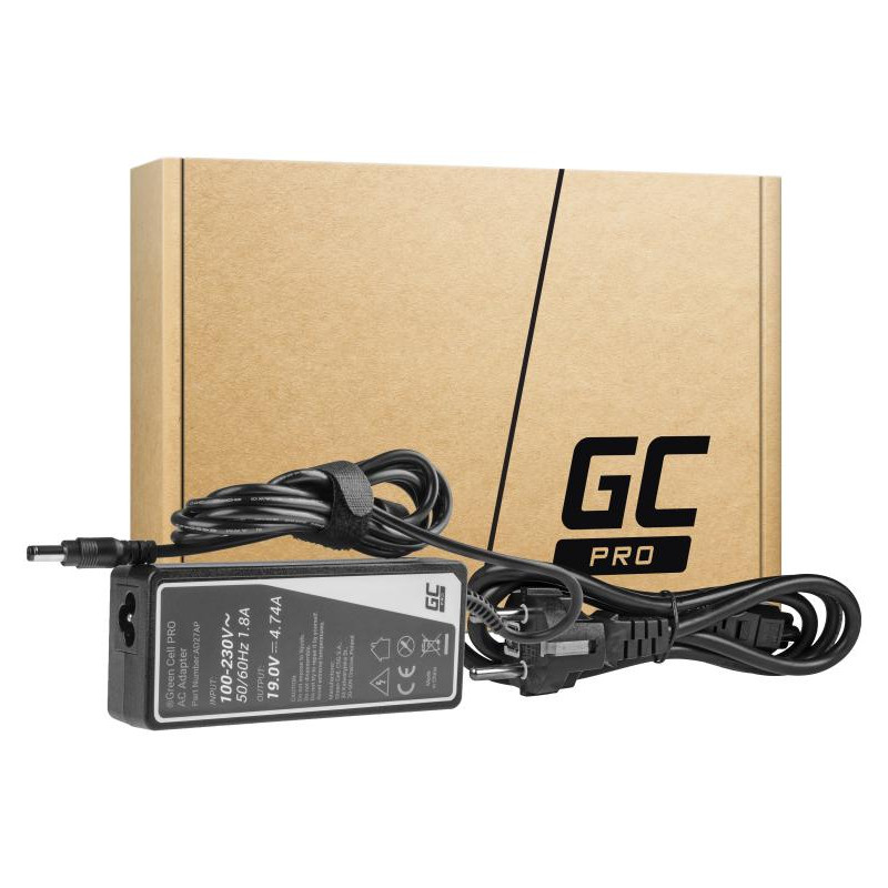 ZASILACZ ŁADOWARKA DO LAPTOPA ASUS TOSHIBA Green Cell PRO AD27AP 19V 4,74A 90W 5,5mm/2,5mm ZASILACZ ŁADOWARKA DO LAPTOPA ASUS TOSHIBA Green Cell PRO AD27AP 19V 4,74A 90W 5,5mm/2,5mm