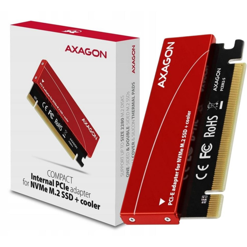 Axagon PCEM2-S Adapter wewnętrzny PCIe x16, 1x M.2 NVMe M-ke Axagon PCEM2-S Adapter wewnętrzny PCIe x16, 1x M.2 NVMe M-ke