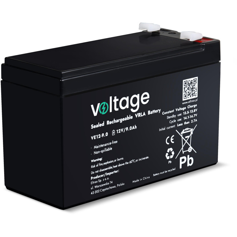 Akumulator AGM Voltage 12V 9Ah VE12-9.0 (Żywotność 6-9 lat) Akumulator AGM Voltage 12V 9Ah VE12-9.0 (Żywotność 6-9 lat)