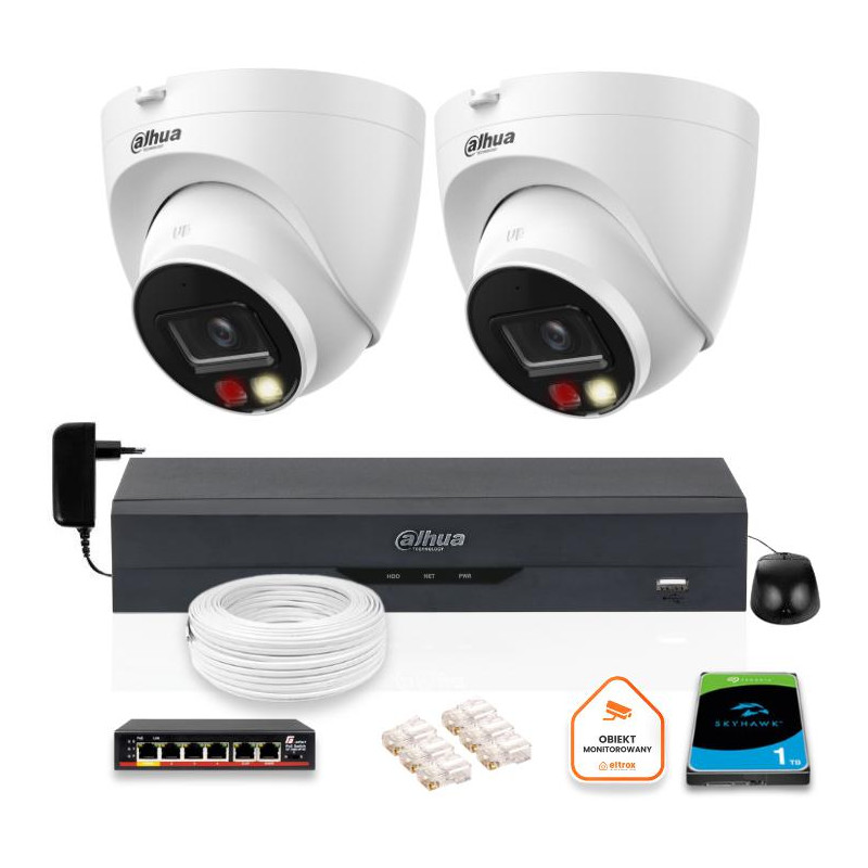 ZESTAW 2 Kamery IP Dahua 8mpx IPC-HDW1839T-A-IL-0280B-S6 + DYSK 1TB ZESTAW 2 Kamery IP Dahua 8mpx IPC-HDW1839T-A-IL-0280B-S6 + DYSK 1TB